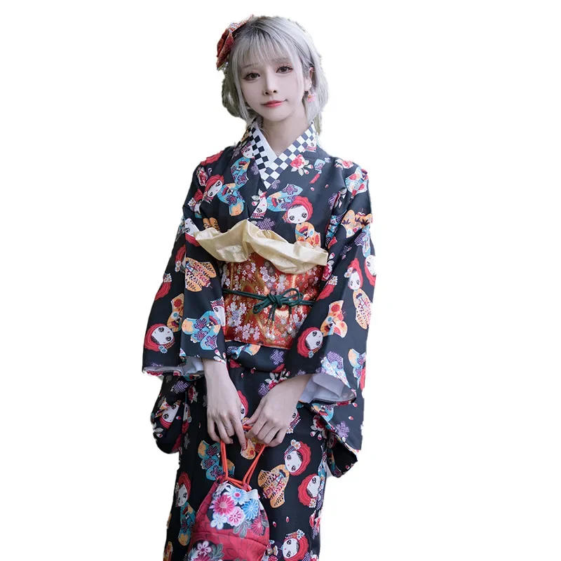 Black Color Cute Prints Women's Yukata Japanese Style Modified Kimono Cos Costume Photography Dress
Black Color Cute Prints Women's Yukata Japanese Style Modified Kimono Cos Costume Photography Dress