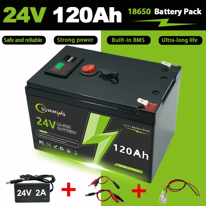 24V 120Ah Lithium 5000+Cycles LiFeP04 Rechargeable Battery for Solar/Wind Power,Small UPS,Lighting,Power Wheels,Fish Finder
24V 120Ah Lithium 5000+Cycles LiFeP04 Rechargeable Battery for Solar/Wind Power,Small UPS,Lighting,Power Wheels,Fish Finder