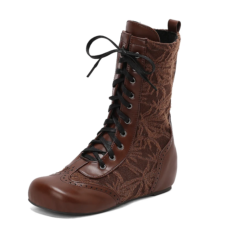 Woman Ankle Boots Patchwork Shoes Retro Cosplay Casual Booties Lace Up Round Toe Walkwear
Woman Ankle Boots Patchwork Shoes Retro Cosplay Casual Booties Lace Up Round Toe Walkwear
