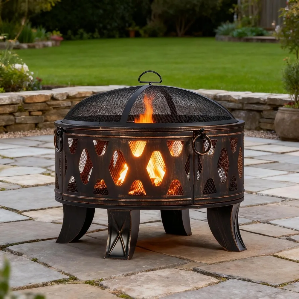 26 Inch Wood Burning Fire Pit with Cooking Grill and Spark Screen, Outdoor Metal Round Firepit for Patio,Backyard, Bonfire Party
26 Inch Wood Burning Fire Pit with Cooking Grill and Spark Screen, Outdoor Metal Round Firepit for Patio,Backyard, Bonfire Party