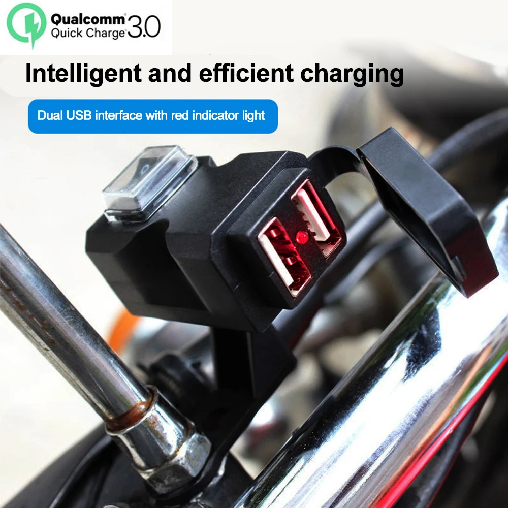 Dual USB Charger for Motorcycle Phone Charger QC 3.0 Fast Charging Socket with ON/OFF Switch Waterproof Motorcycle Accessories
Dual USB Charger for Motorcycle Phone Charger QC 3.0 Fast Charging Socket with ON/OFF Switch Waterproof Motorcycle Accessories
