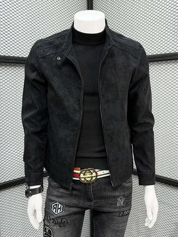 Men's Suede Leather Jacket Thickened Casual Stand Collar Slim Fit Spring Autumn Winter Stylish PU Leather Coat Zipper Closure
Men's Suede Leather Jacket Thickened Casual Stand Collar Slim Fit Spring Autumn Winter Stylish PU Leather Coat Zipper Closure