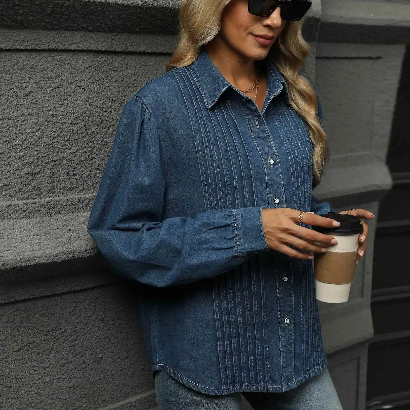 Women's Street Style Denim Shirt Long Sleeve Top Non-Shrinkage Fashionable Women's Clothing Winter Collection
Women's Street Style Denim Shirt Long Sleeve Top Non-Shrinkage Fashionable Women's Clothing Winter Collection