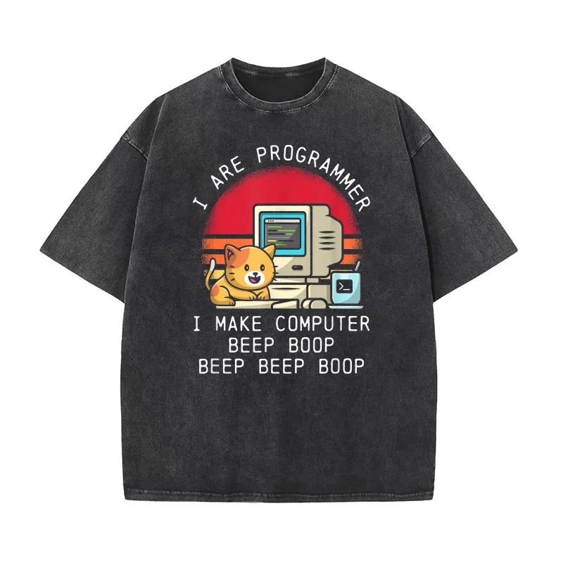 Футболка I Are Programmer Cat, новейшие мужские футболки, новинка, дизайнерская мужская футболка из чистого хлопка, одежда высокого качества 5XL, большие размеры
Футболка I Are Programmer Cat, новейшие мужские футболки, новинка, дизайнерская мужская футболка из чистого хлопка, одежда высокого качества 5XL, большие размеры