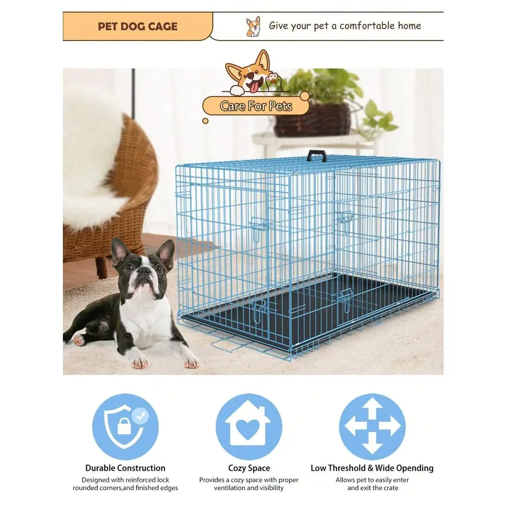 Dog 24 30 36 42 48 Crate Dog Cage Dog Kennel Metal Wire DoubleDoor Folding Pet Animal Pet Cage With Plastic Tray And Handle
Dog 24 30 36 42 48 Crate Dog Cage Dog Kennel Metal Wire DoubleDoor Folding Pet Animal Pet Cage With Plastic Tray And Handle