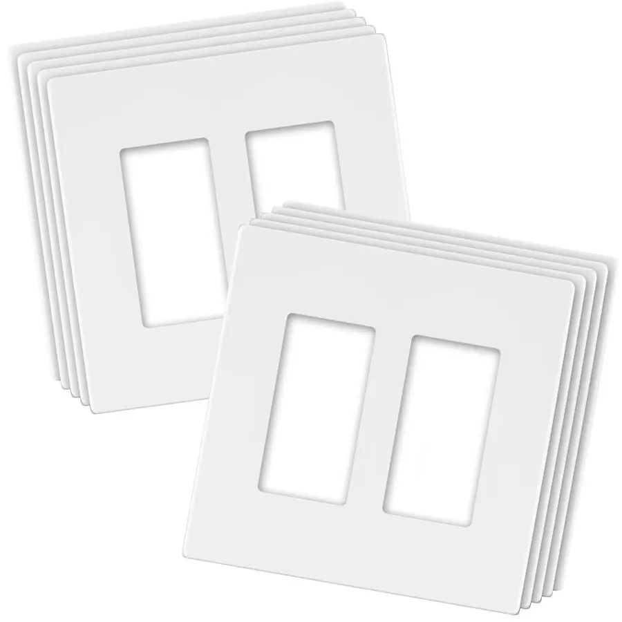 Matte Finish Double Decorator Switch Cover, Screwless Wall Plate, MidSize 2Gang 4.88 x 4.92, Unbreakable Polycarbonate Thermopla
Matte Finish Double Decorator Switch Cover, Screwless Wall Plate, MidSize 2Gang 4.88 x 4.92, Unbreakable Polycarbonate Thermopla