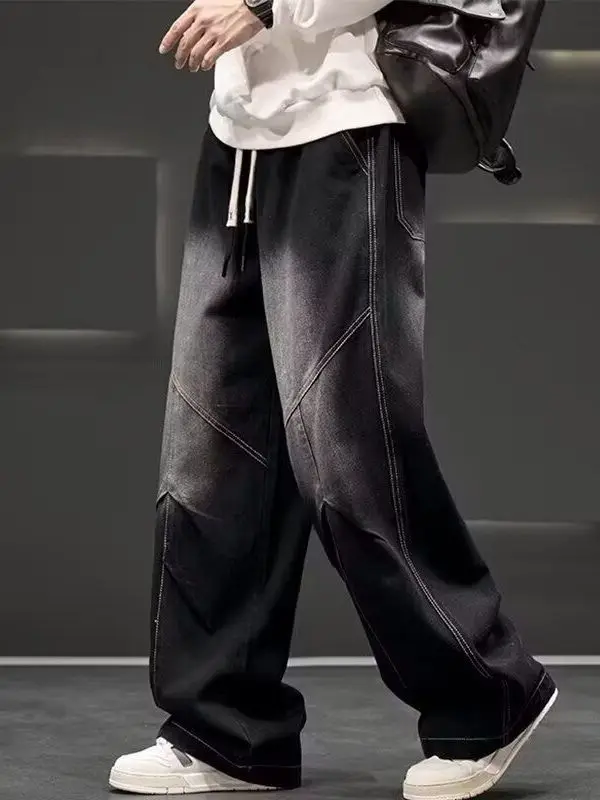 Американские уличные ретро-джинсы с эластичным поясом, прямые, повседневные, свободные, широкие брюки для мужчин, на каждый день, хлопок/полиэстер
Американские уличные ретро-джинсы с эластичным поясом, прямые, повседневные, свободные, широкие брюки для мужчин, на каждый день, хлопок/полиэстер