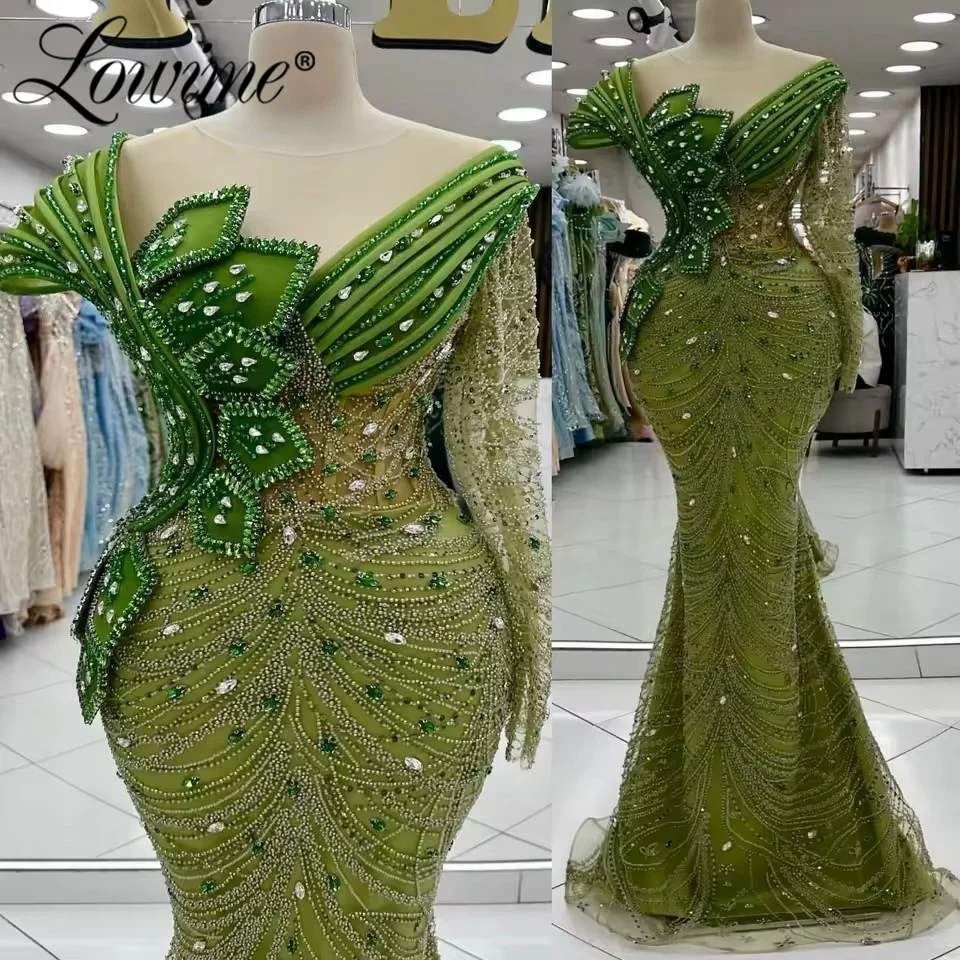 Green Prom Dresses Arabic Long Sleeve Evening Dress Customized Crystals Beaded Mermaid Formal Party Birthday Gowns Dresses 2026
Green Prom Dresses Arabic Long Sleeve Evening Dress Customized Crystals Beaded Mermaid Formal Party Birthday Gowns Dresses 2026