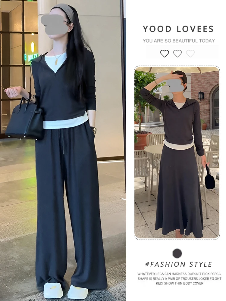 Korean Style High Waist Skirt And Long Sleeve Top Women's Fashion Set Spring Autumn New Arrival Color Block Two Pieces
Korean Style High Waist Skirt And Long Sleeve Top Women's Fashion Set Spring Autumn New Arrival Color Block Two Pieces