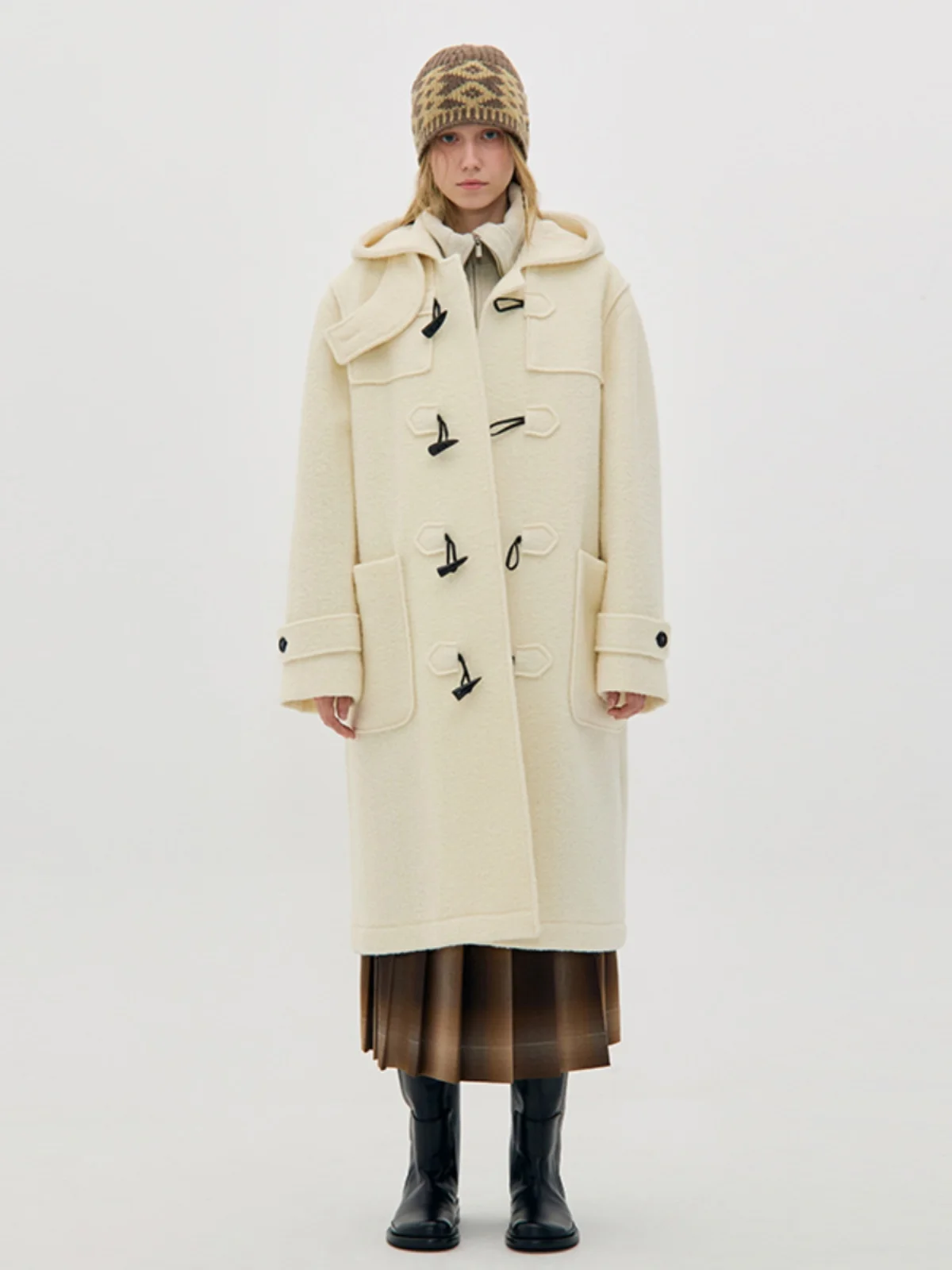 Thiened Classic Lapel Woolen Coat with Hat Long Pure Color Women's Spring New Sle Warmth Korean Version Polyester
Thiened Classic Lapel Woolen Coat with Hat Long Pure Color Women's Spring New Sle Warmth Korean Version Polyester