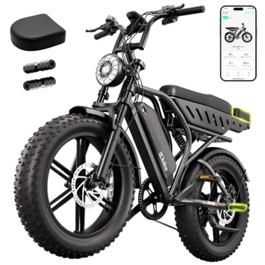 All-terrain electric bike for adults, aluminum alloy frame, black, 1500W peak power, 20 fat tires, 48V 15/30AH battery, UL 2849
All-terrain electric bike for adults, aluminum alloy frame, black, 1500W peak power, 20 fat tires, 48V 15/30AH battery, UL 2849