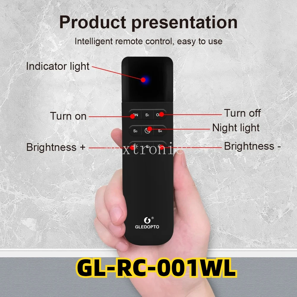 WiFi Wireless WLED Remote Control GL-RC-001WL 50M Distance RGB IC LED ESP NOW APP Brightness Adjust 4 Scenes Preset Night Light
WiFi Wireless WLED Remote Control GL-RC-001WL 50M Distance RGB IC LED ESP NOW APP Brightness Adjust 4 Scenes Preset Night Light