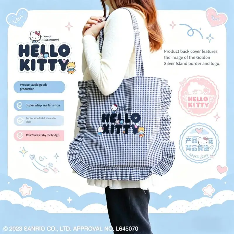 Hello Kittys Crossbody Bag Lattice Lace Shoulder Bag Sanrios Canvas Handbag Versatile Commuting Handbag Girl Large Capacity
Hello Kittys Crossbody Bag Lattice Lace Shoulder Bag Sanrios Canvas Handbag Versatile Commuting Handbag Girl Large Capacity