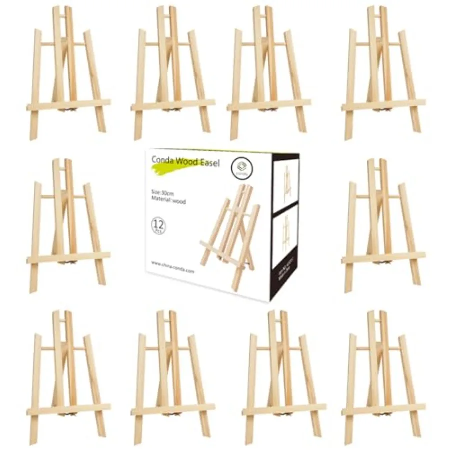 Wooden Tabletop Easel for Painting and Display, 11.8" Small Portable A-Frame Tripod Stand for 8x10 and 11x14 Canvas, Desk Easel
Wooden Tabletop Easel for Painting and Display, 11.8" Small Portable A-Frame Tripod Stand for 8x10 and 11x14 Canvas, Desk Easel