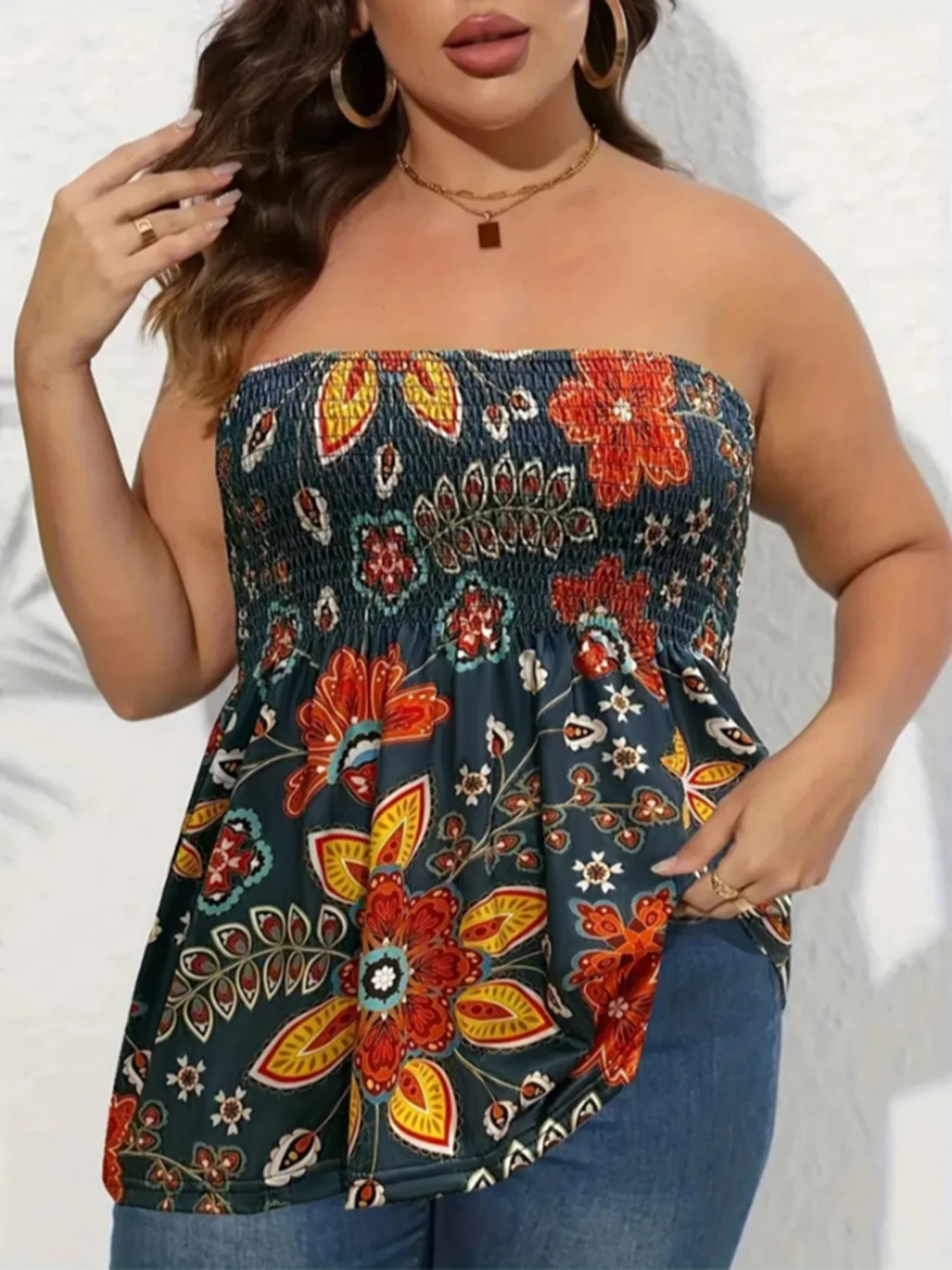 Plus Size Ladies Strapless Bandeau Top Elastic Printed Casual Summer Beach Crop Top Vest
Plus Size Ladies Strapless Bandeau Top Elastic Printed Casual Summer Beach Crop Top Vest