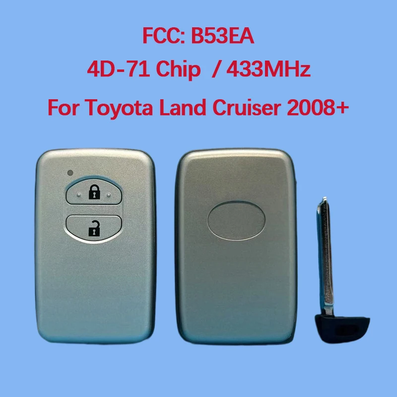 CN007285 Послепродажный 2-кнопочный смарт-брелок 433 МГц B53EA 0140D 4D чип для Toyota Land Cruiser 2007+
CN007285 Послепродажный 2-кнопочный смарт-брелок 433 МГц B53EA 0140D 4D чип для Toyota Land Cruiser 2007+