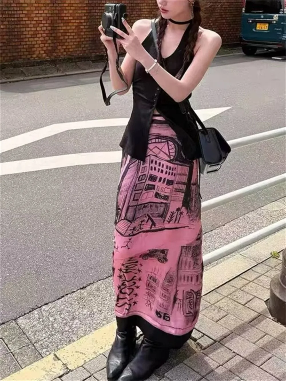 Korean Style High Waist Straight Long Skirt 2025 Summer Graffiti Print Slit Midi Skirt Uniquely Yours Aesthetic Fashion
Korean Style High Waist Straight Long Skirt 2025 Summer Graffiti Print Slit Midi Skirt Uniquely Yours Aesthetic Fashion