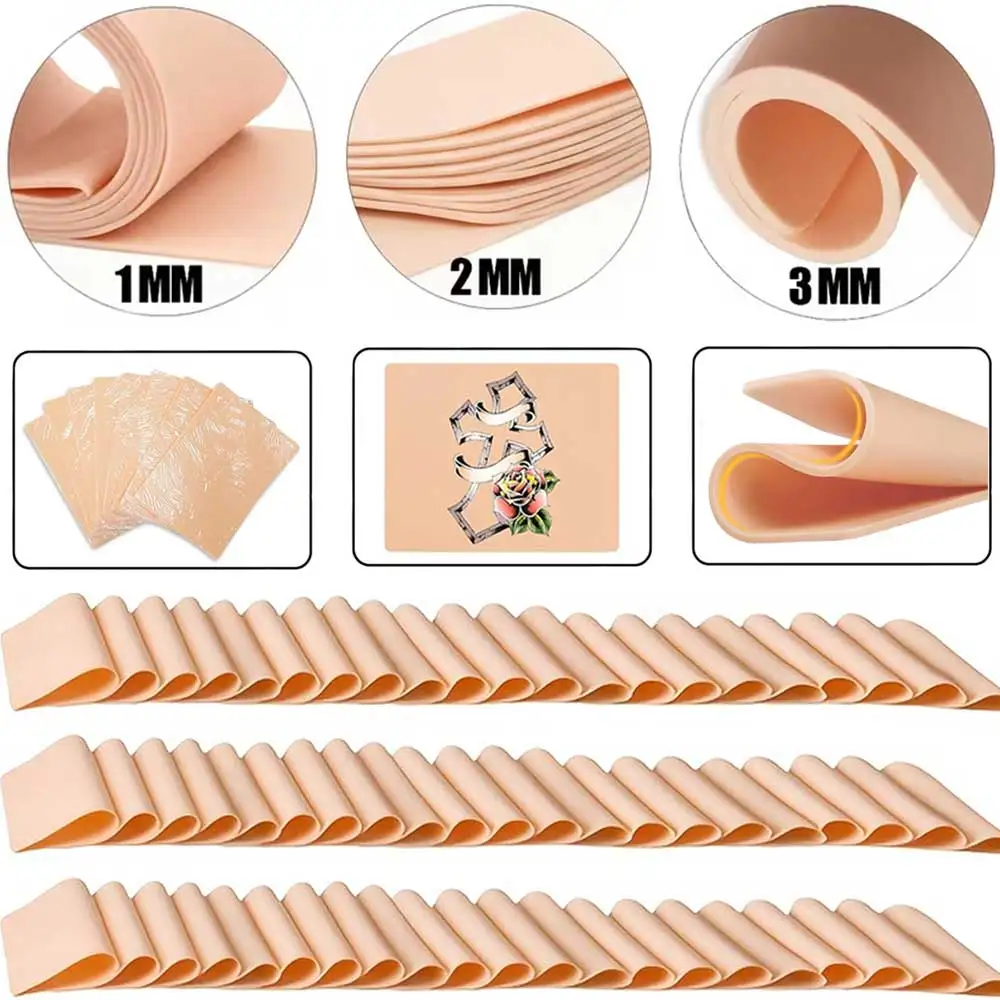 1mm 2mm 3mm Tattoo Practice Skin Double Sided Silicone Leather Fake Skin for Permanent Makeup Training Skin Tattoo Accessories
1mm 2mm 3mm Tattoo Practice Skin Double Sided Silicone Leather Fake Skin for Permanent Makeup Training Skin Tattoo Accessories