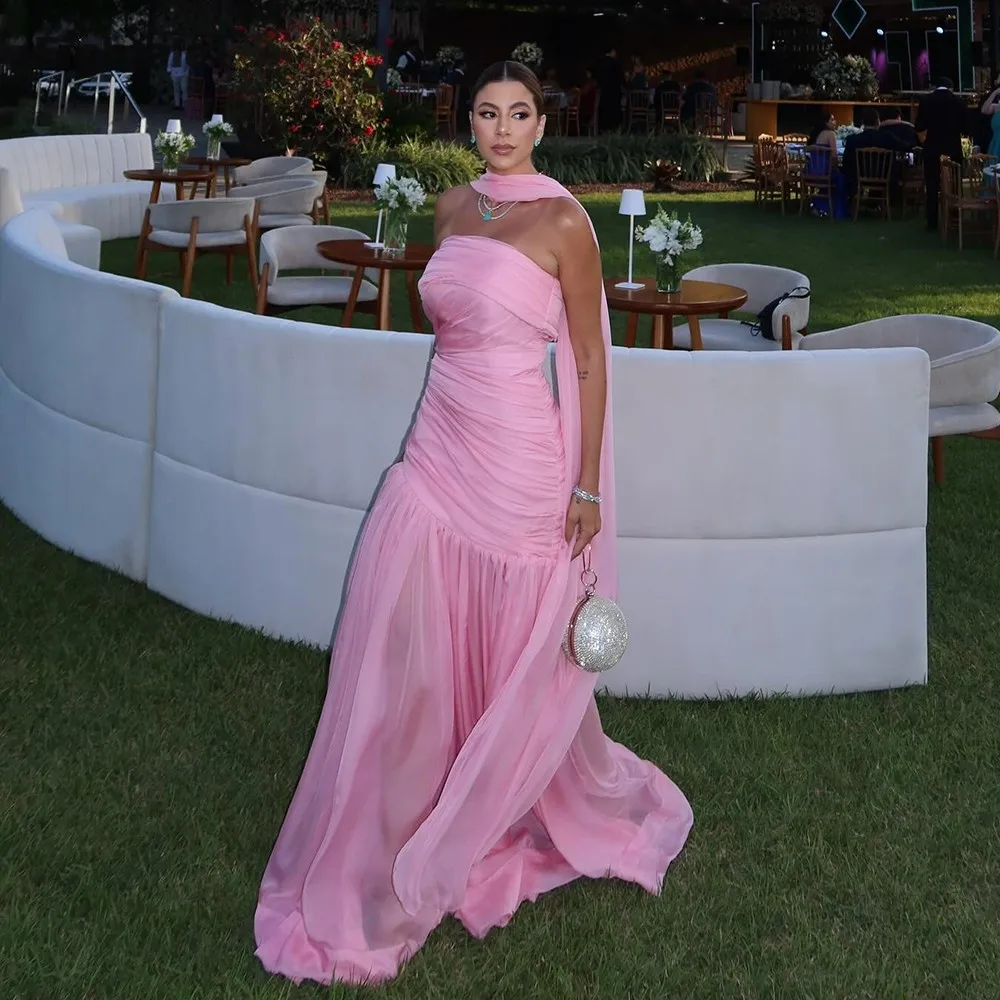 Eightale Arabic Evening Dress Strapless Pleats Crepe Customized Pink Muslim Mermaid Prom Wedding Party Gown
Eightale Arabic Evening Dress Strapless Pleats Crepe Customized Pink Muslim Mermaid Prom Wedding Party Gown