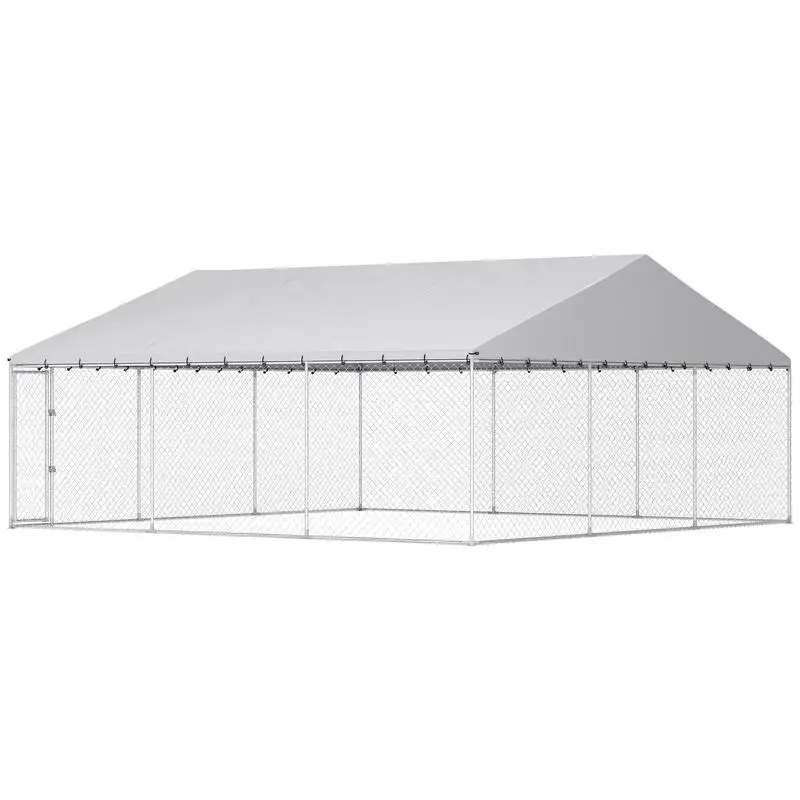 PawHut Heavy Duty Outdoor Dog Kennel with Waterproof Roof, Secure Latch, Chain Link Dog Run for Backyard, 19.7' x 19.7' x 8.9'
PawHut Heavy Duty Outdoor Dog Kennel with Waterproof Roof, Secure Latch, Chain Link Dog Run for Backyard, 19.7' x 19.7' x 8.9'