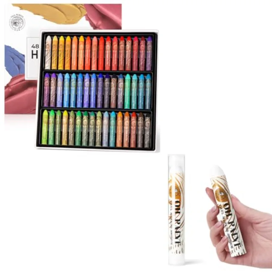 48 Vibrant Colors Oil Pastel Set 60g Extra Large White Oil Pastels Set Pack of 2
48 Vibrant Colors Oil Pastel Set 60g Extra Large White Oil Pastels Set Pack of 2