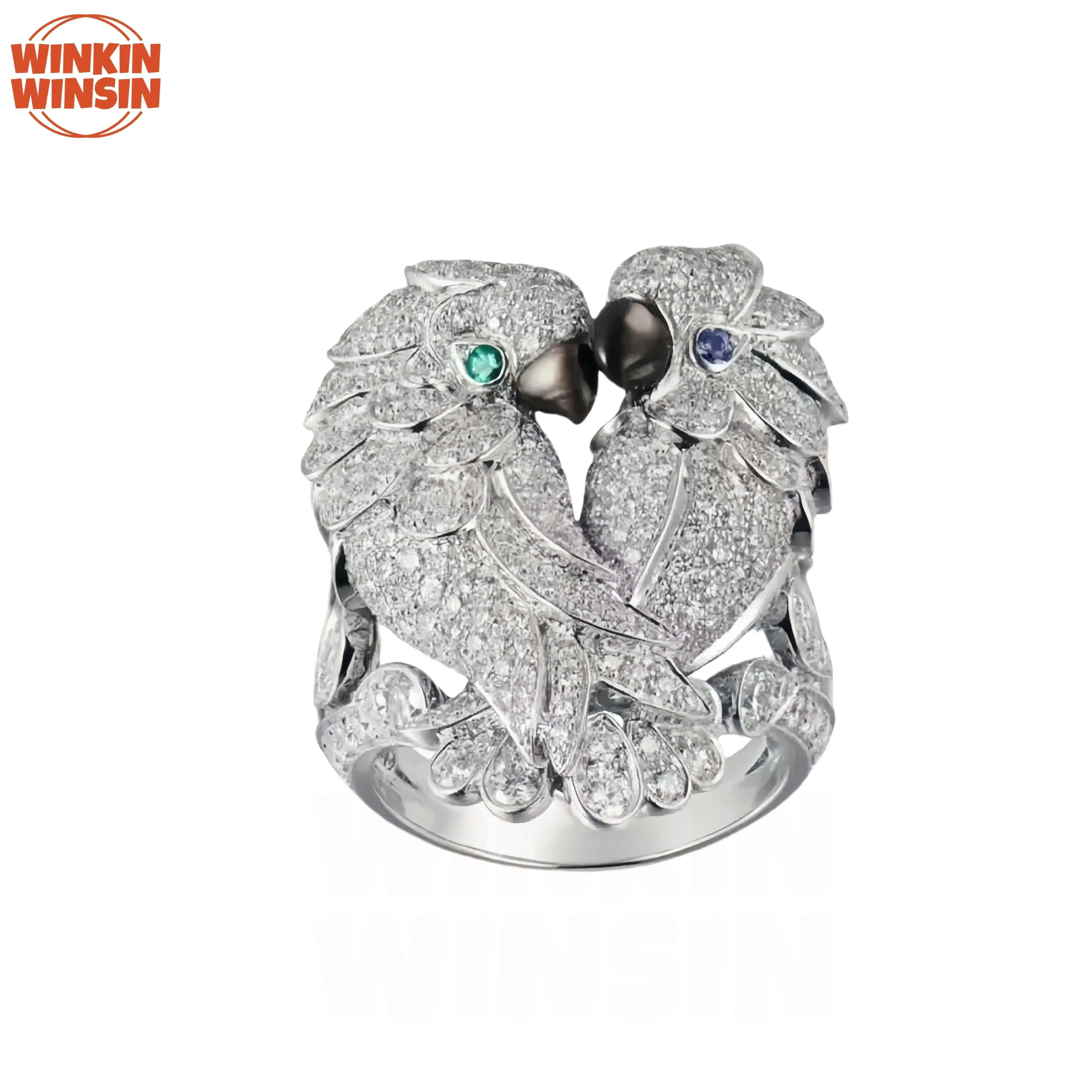 Winkin Winsin Luxury 925 Sterling Silver Lovebird Rings For Woman Man Lovers Double Parrot Heart Zircon With Enamel Ring Jewelry
Winkin Winsin Luxury 925 Sterling Silver Lovebird Rings For Woman Man Lovers Double Parrot Heart Zircon With Enamel Ring Jewelry