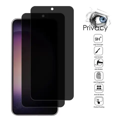 Privacy Tempered Glass for Samsung Galaxy S24 S23 Plus Anti-spy Screen Protector Fingerprint Function for Samsung S22 S21 S25