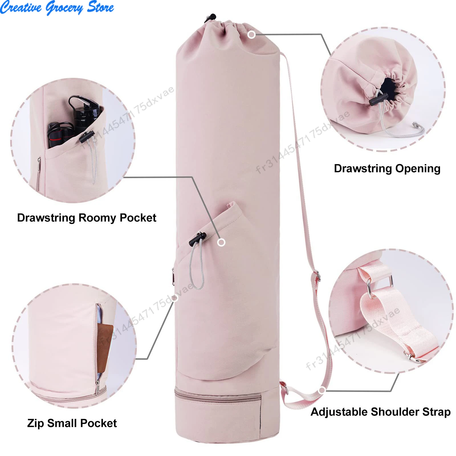 Yoga mat bag with water bottle pocket and bottom wet bag. Sports yoga mat with shoulder strap and multifunctional storage bag
Yoga mat bag with water bottle pocket and bottom wet bag. Sports yoga mat with shoulder strap and multifunctional storage bag