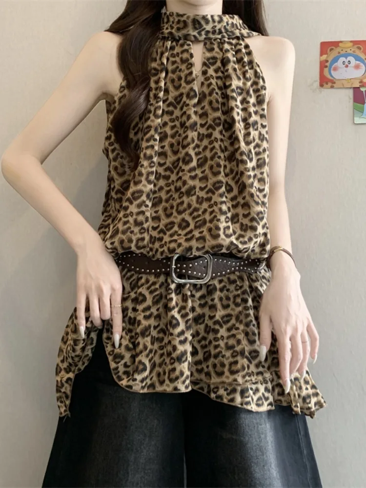 Bengal Tiger Print Choker Neck Summer New Style Women's Sheer Mature Hong Kong Style Sleeveless Waist Cinched Skirt Dress Top
Bengal Tiger Print Choker Neck Summer New Style Women's Sheer Mature Hong Kong Style Sleeveless Waist Cinched Skirt Dress Top