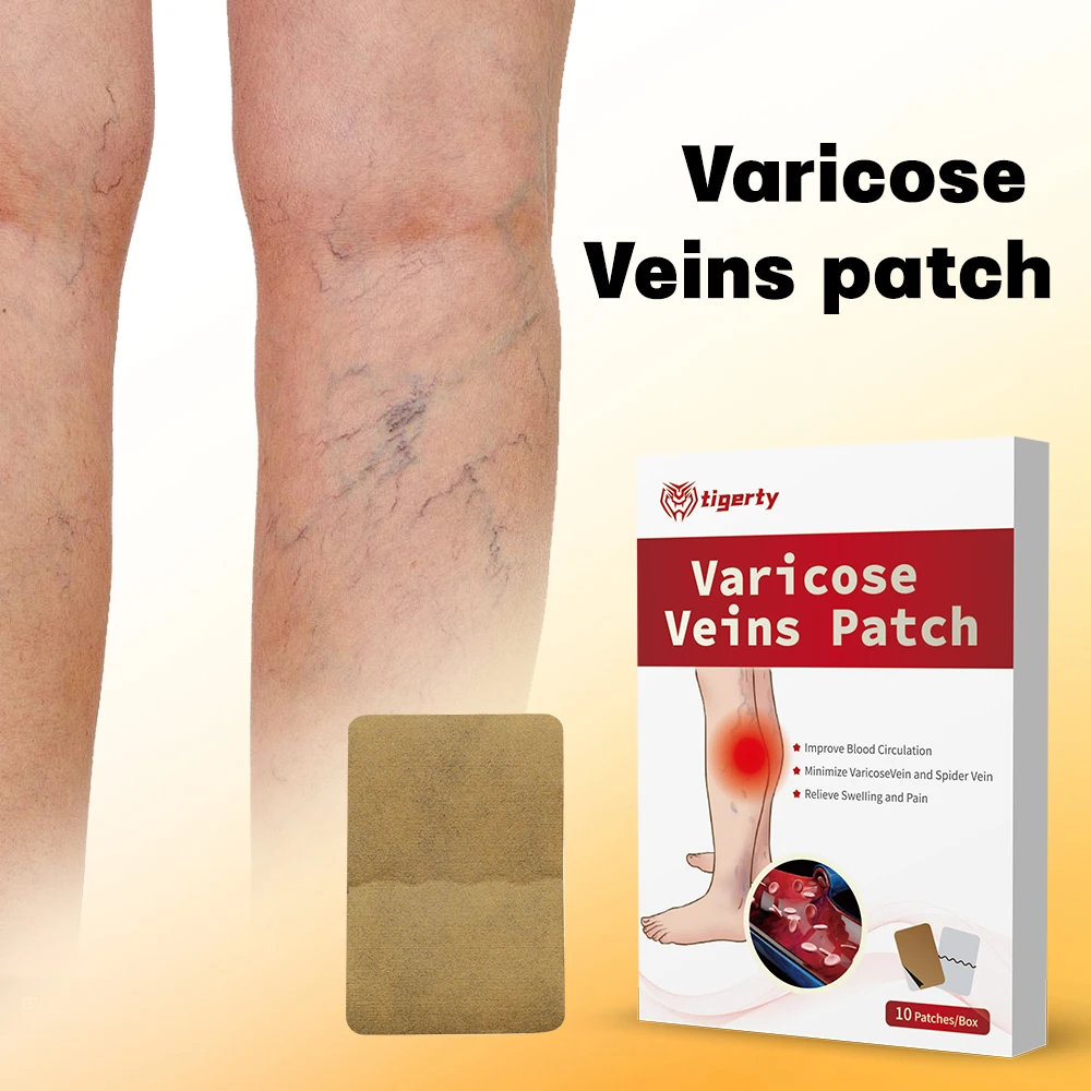 Tigerty Varicose Veins Patch - Herbal Vein Support for Leg Swelling, Pain & Fatigue Relief | Natural Circulation Boost 10Pcs/Box
Tigerty Varicose Veins Patch - Herbal Vein Support for Leg Swelling, Pain & Fatigue Relief | Natural Circulation Boost 10Pcs/Box