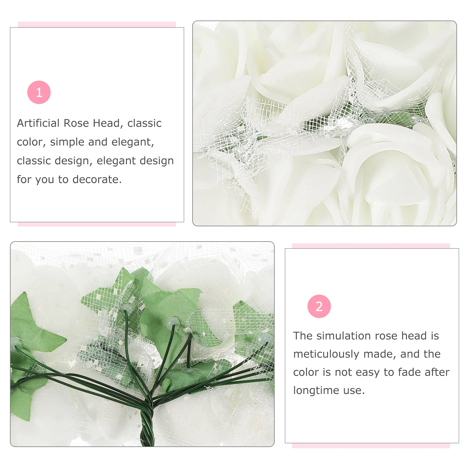144 Pcs Fake Roses Mini Head Artificial Flower Wedding Material White Foam Flowers for Decorations Bride
144 Pcs Fake Roses Mini Head Artificial Flower Wedding Material White Foam Flowers for Decorations Bride