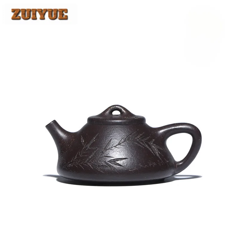 150ml Ancient Yixing Purple Clay Teapots Handmade Stone Scoop Pot Raw Ore Black Gold Mud Kettle Zisha Tea Set Craft Supplies Cha
150ml Ancient Yixing Purple Clay Teapots Handmade Stone Scoop Pot Raw Ore Black Gold Mud Kettle Zisha Tea Set Craft Supplies Cha