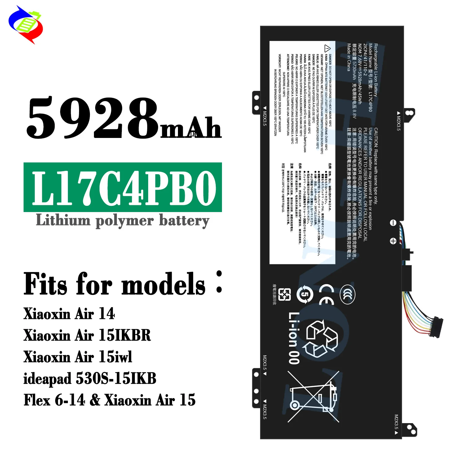 L17C4PB0 Laptop Battery for Lenovo IdeaPad 530S-14IKB 530S-15IKB Yoga 530 Flex 6 Xiaoxin Air 14ARR 14IKBR 15IKBR 45Wh Battery
L17C4PB0 Laptop Battery for Lenovo IdeaPad 530S-14IKB 530S-15IKB Yoga 530 Flex 6 Xiaoxin Air 14ARR 14IKBR 15IKBR 45Wh Battery