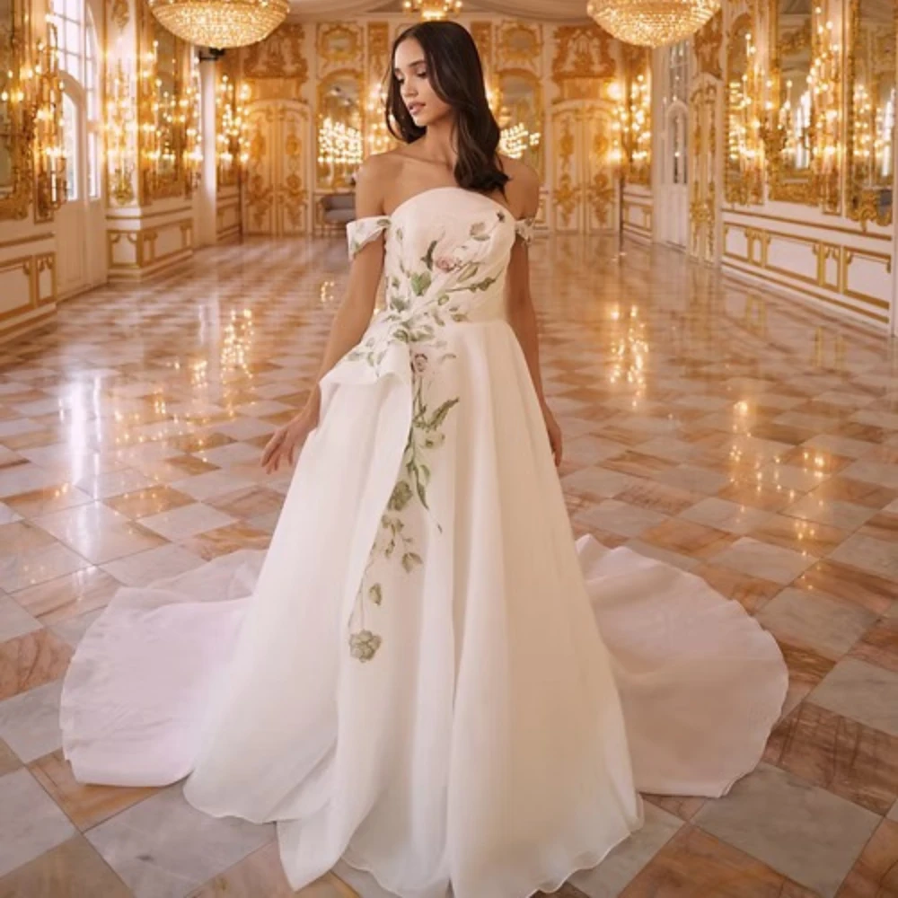 ESBRIDE Modest Wedding Dress Off The Shoulder Wedding Dress Floral A Line Bridal Gown Casual Bridal Dresses Ladies Customized
ESBRIDE Modest Wedding Dress Off The Shoulder Wedding Dress Floral A Line Bridal Gown Casual Bridal Dresses Ladies Customized