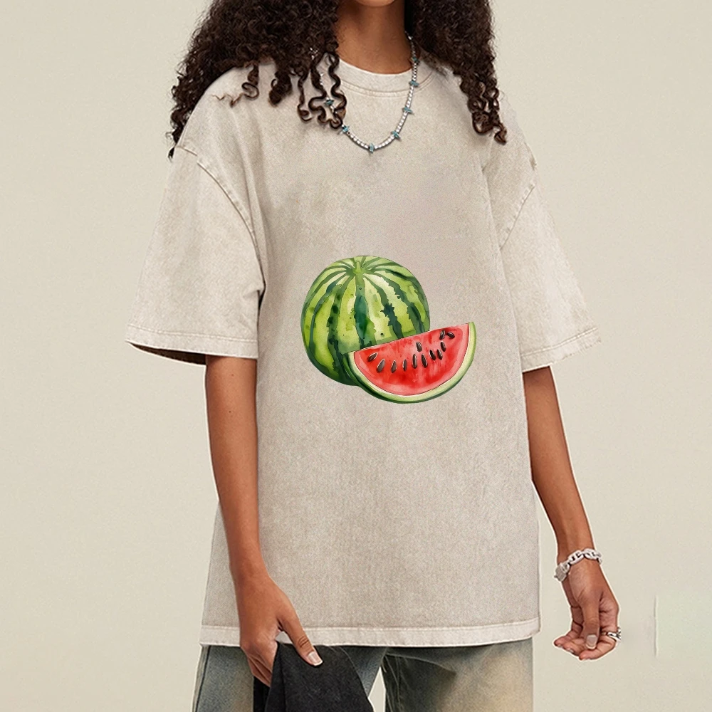 Vintage Washed T - Shirt, Watercolor Watermelon Graphic, Fresh & Summery Vibe, Oversized Fit, Soft Fabric for Casual Looks
Vintage Washed T - Shirt, Watercolor Watermelon Graphic, Fresh & Summery Vibe, Oversized Fit, Soft Fabric for Casual Looks