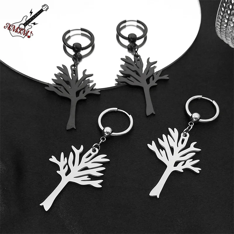 Stainless Steel Music Band Hip Hop Tree of Life Hoop Earrings for Women Silver Color Gothic Punk Earring Jewelry Gift E3404S06
Stainless Steel Music Band Hip Hop Tree of Life Hoop Earrings for Women Silver Color Gothic Punk Earring Jewelry Gift E3404S06