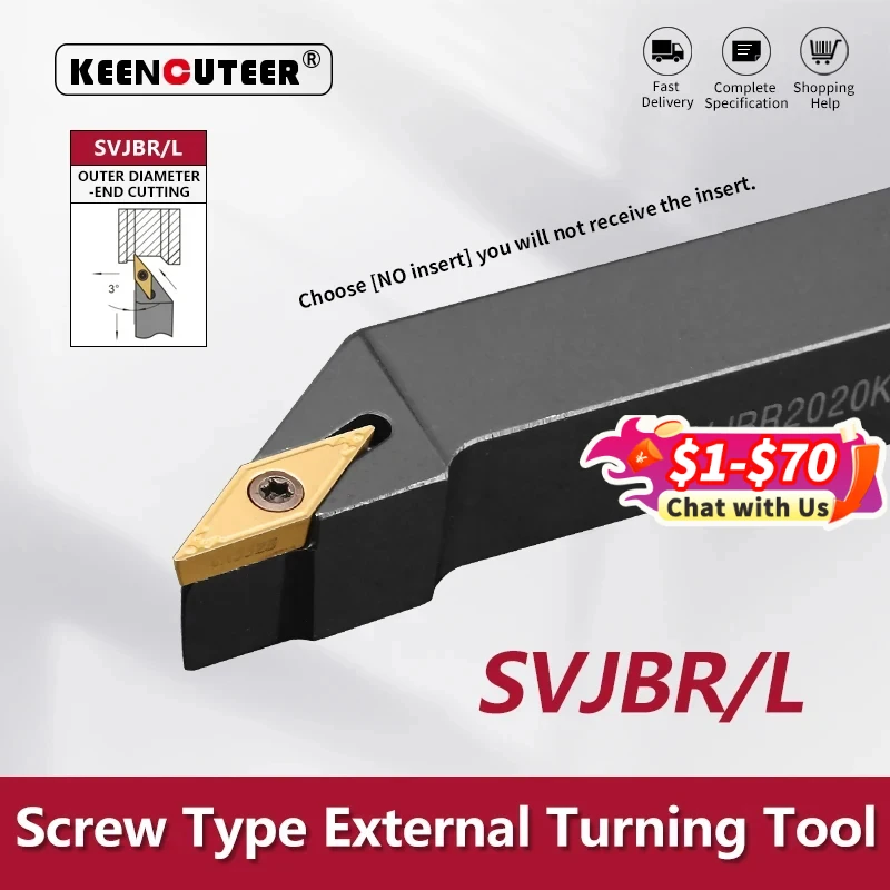 SVJBR1212 SVJBR1616 SVJBR2020 SVJBR2525 External Turning Tool SVJBR SVJBL Lathe Bar Turning Holder CNC Cutting Tool Cutter Bar
SVJBR1212 SVJBR1616 SVJBR2020 SVJBR2525 External Turning Tool SVJBR SVJBL Lathe Bar Turning Holder CNC Cutting Tool Cutter Bar