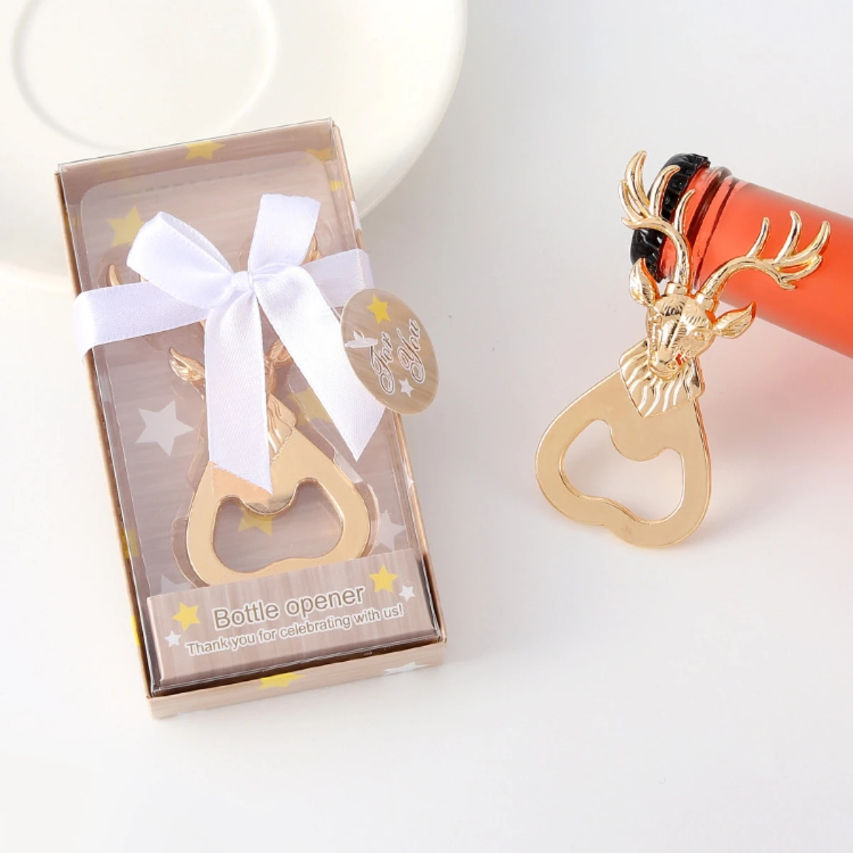 10PCS Gold Plated Deer Head Solid Beer Bottle Opener with Gift Box Wedding Favors Party Souvenirs Elk Shaped Bar Tool for Guests
10PCS Gold Plated Deer Head Solid Beer Bottle Opener with Gift Box Wedding Favors Party Souvenirs Elk Shaped Bar Tool for Guests