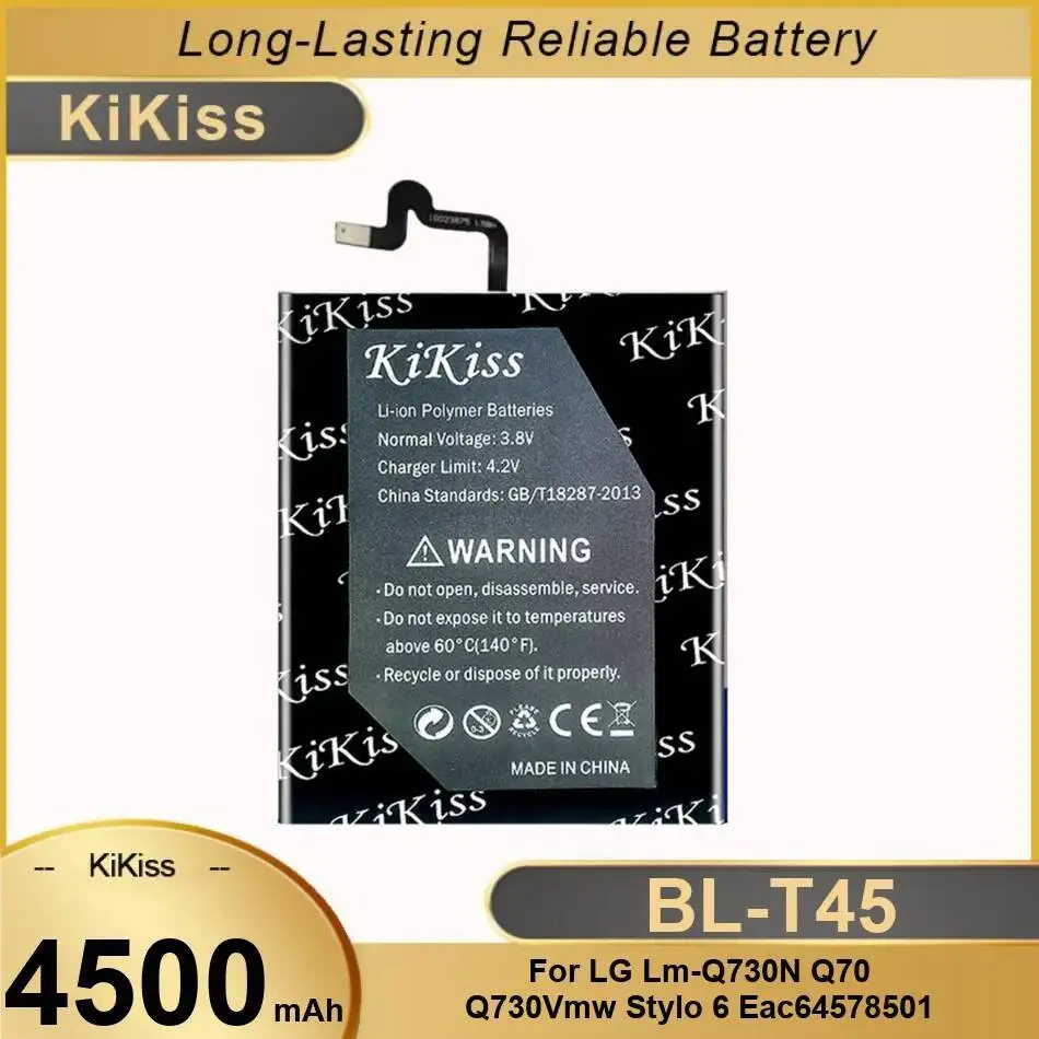High Compatibility For LG Stylo 6 LM-Q730N Q70 Q730VMW EAC64578501 BL-T45 Mobile Phone Battery 4500Mah
High Compatibility For LG Stylo 6 LM-Q730N Q70 Q730VMW EAC64578501 BL-T45 Mobile Phone Battery 4500Mah