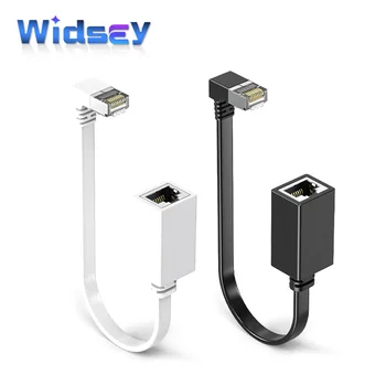 울트라 플랫 익스텐션 라인 네트워크 케이블 커넥터, RJ45 90 도 CAT7 rj45, 10G 직각 이블로우 rj45, 수-암 플러그 와이어