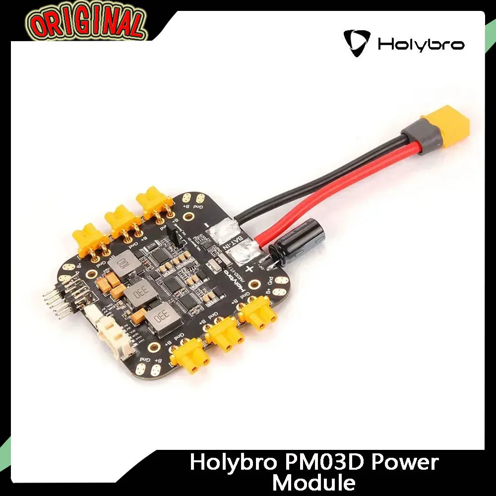Holybro PM03D Power Module (XT30/XT60, 6S) - I2C Power Monitor, Compact Fit for Flight Controllers, X500 Multirotor Drone
Holybro PM03D Power Module (XT30/XT60, 6S) - I2C Power Monitor, Compact Fit for Flight Controllers, X500 Multirotor Drone
