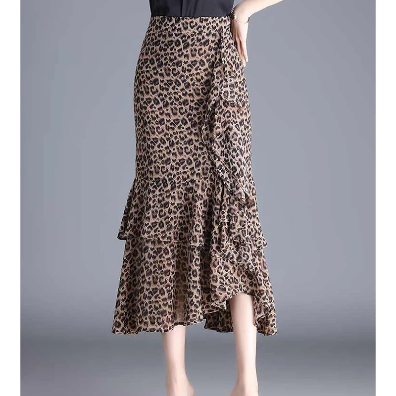 Elegant Printed Irregular Ruffles Leopard Skirts Women's Clothing Summer New Loose Office Lady Elastic High Waist Skirts
Elegant Printed Irregular Ruffles Leopard Skirts Women's Clothing Summer New Loose Office Lady Elastic High Waist Skirts