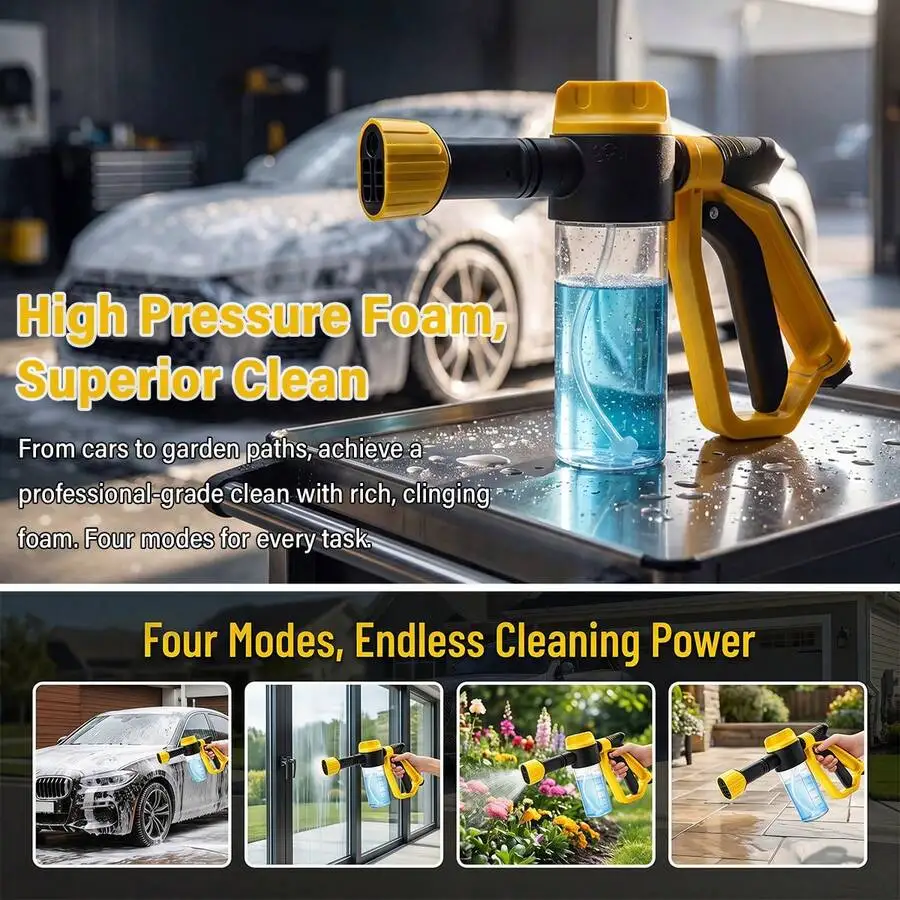High Pressure Foam Gun For Garden Hose Car Wash Kit With Microfiber Mitt 3 Spray Modes Foam Cannon For Cars Trucks RV Motorcycle
High Pressure Foam Gun For Garden Hose Car Wash Kit With Microfiber Mitt 3 Spray Modes Foam Cannon For Cars Trucks RV Motorcycle