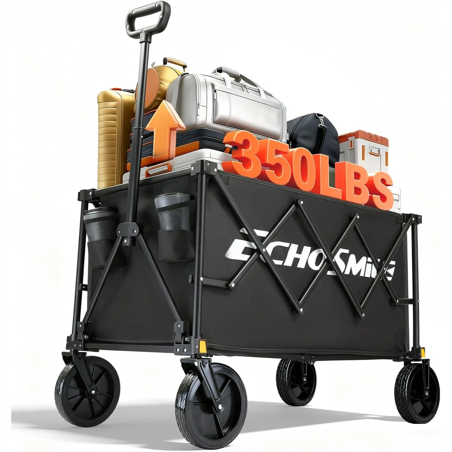 Heavy Duty Collapsible Wagon Cart with 350lbs Capacity, Folding Utility Wagon with Removable Wheels for Camping, Grocery,
Heavy Duty Collapsible Wagon Cart with 350lbs Capacity, Folding Utility Wagon with Removable Wheels for Camping, Grocery,