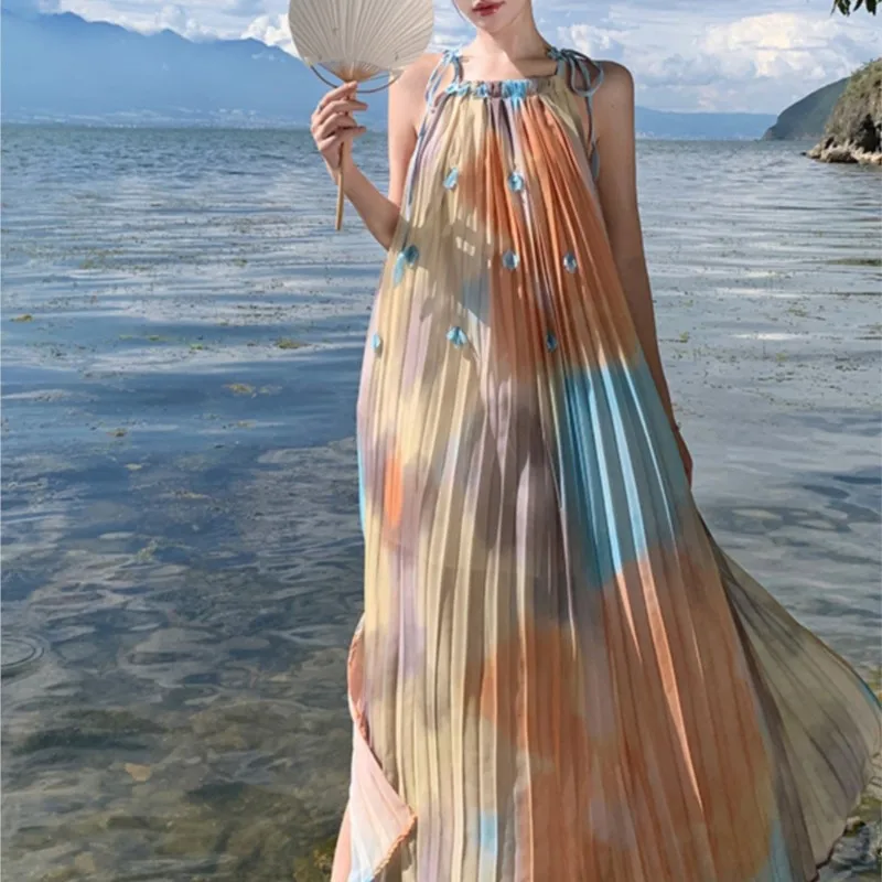 Travel Vacation Beach Atmosphere Suitable for Seaside Photograph Skirt Oil Painting Blooming Long Dress Women Summer
Travel Vacation Beach Atmosphere Suitable for Seaside Photograph Skirt Oil Painting Blooming Long Dress Women Summer