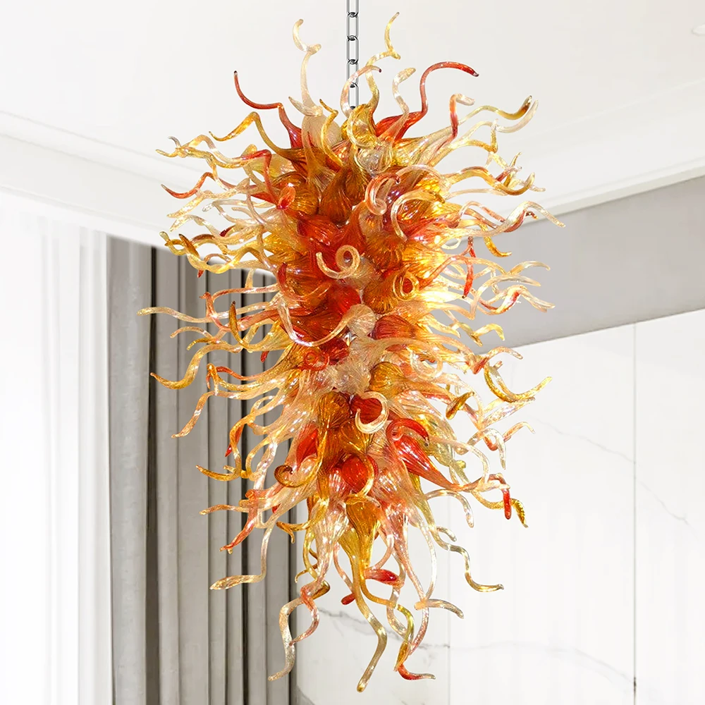 LONGERR Hand Blown Glass Chandelier Chihuly Style Luxury Large Pendant Light Fixture for High Ceiling
LONGERR Hand Blown Glass Chandelier Chihuly Style Luxury Large Pendant Light Fixture for High Ceiling
