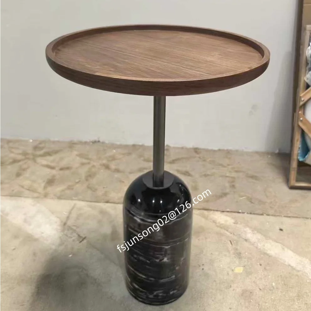 JS A103B Classic Black Stone Base Small Side Table Concave Wood Top Walnut Color Sofa Coffee Table Foshan Furniture Factory
JS A103B Classic Black Stone Base Small Side Table Concave Wood Top Walnut Color Sofa Coffee Table Foshan Furniture Factory