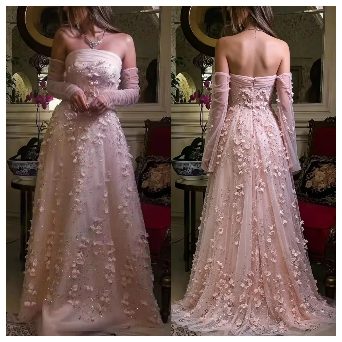 Off-shoulder Evening Dresses Woman Elegant Luxury 2025 Dresses for Special Occasions Custom Made Line A Short Sleeve Robe Soiree
Off-shoulder Evening Dresses Woman Elegant Luxury 2025 Dresses for Special Occasions Custom Made Line A Short Sleeve Robe Soiree