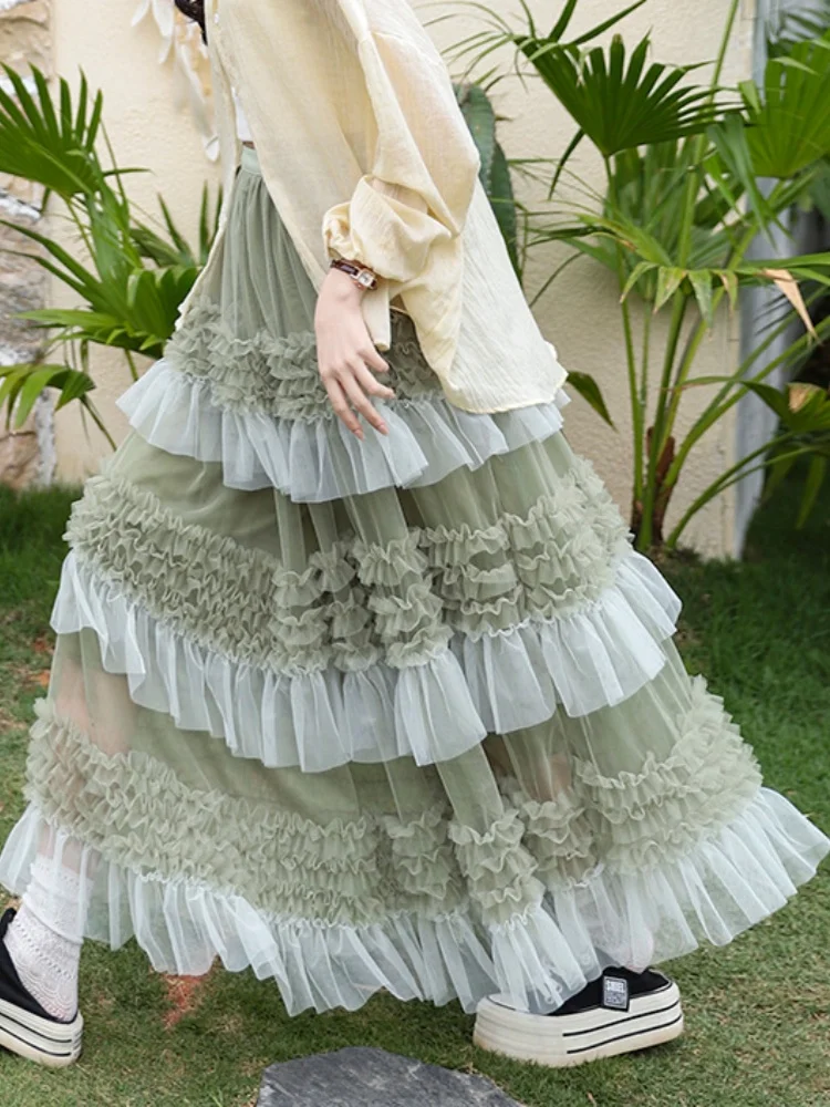 SMTHMA French Elegant Design Style Romantic Sweet Multi-Layered Lace Mesh Skirt Women's Summer High Waisted A-line Skirt
SMTHMA French Elegant Design Style Romantic Sweet Multi-Layered Lace Mesh Skirt Women's Summer High Waisted A-line Skirt