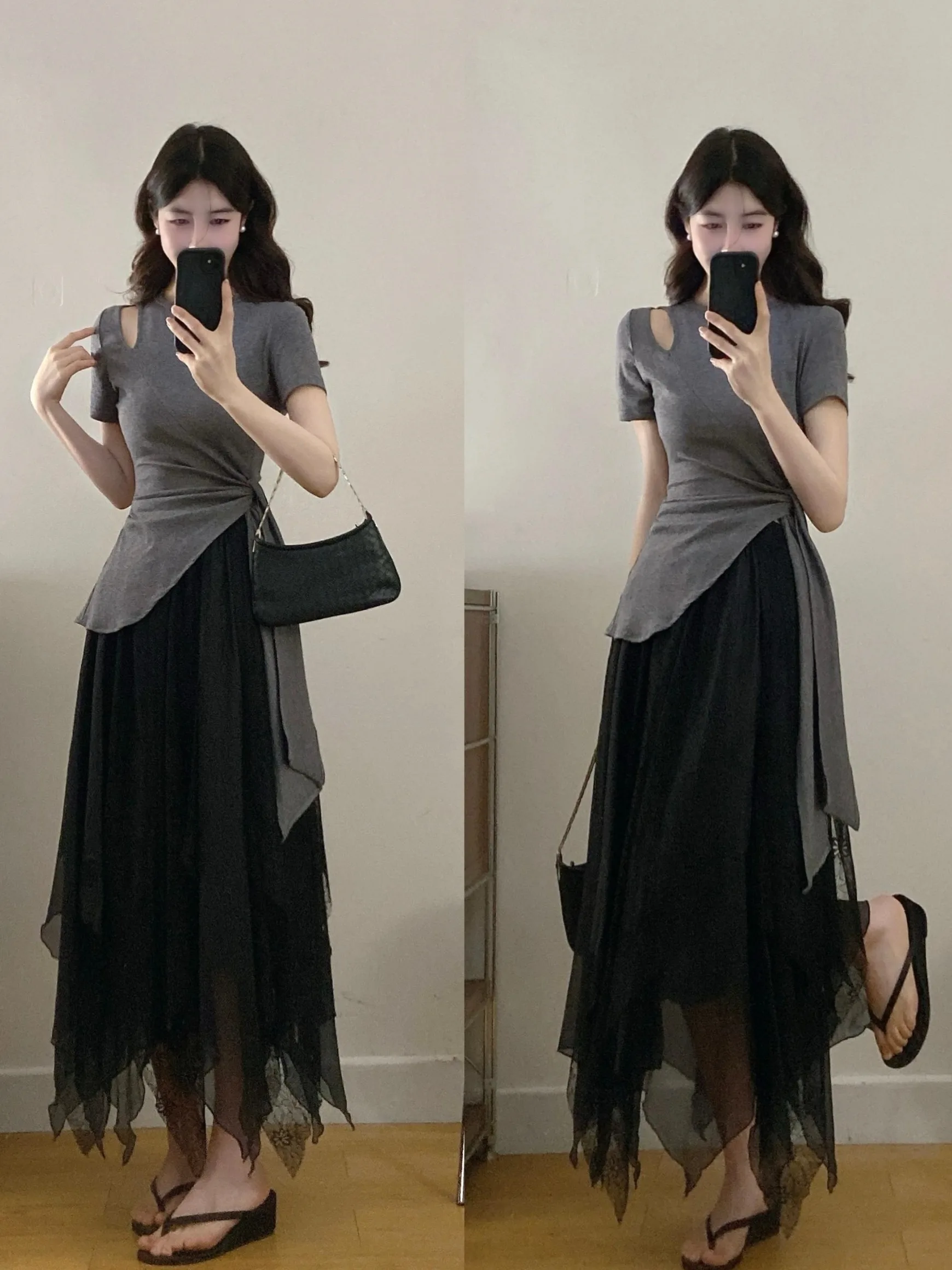 plus Size Fashionable Knitted Short Sleeve Top And Mesh Skirt Set Women's Commute Straight Cut Summer Outfit Half Body Skirt
plus Size Fashionable Knitted Short Sleeve Top And Mesh Skirt Set Women's Commute Straight Cut Summer Outfit Half Body Skirt